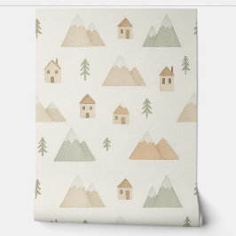 Mountain Village Nursery Wallpaper Behang