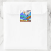 Mountain Vista Vierkante Sticker (Tas)
