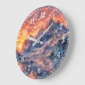 Mountain Wall Clock — Nature-Inspired Design Grote Klok (Hoek)