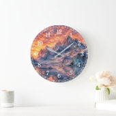 Mountain Wall Clock — Nature-Inspired Design Grote Klok (Huis)