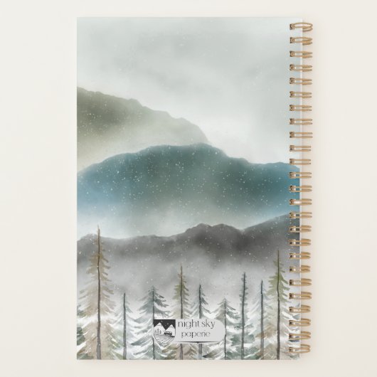 Mountain Watercolor Soft Cover Planner  (Achterkant)