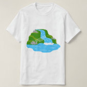 Mountain Waterfall Art – Peaceful Nature  T-shirt (Design voorkant)