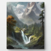 Mountain Waterfall Serenity - Natuur Landschapskun Fotoplaat (Voorkant)