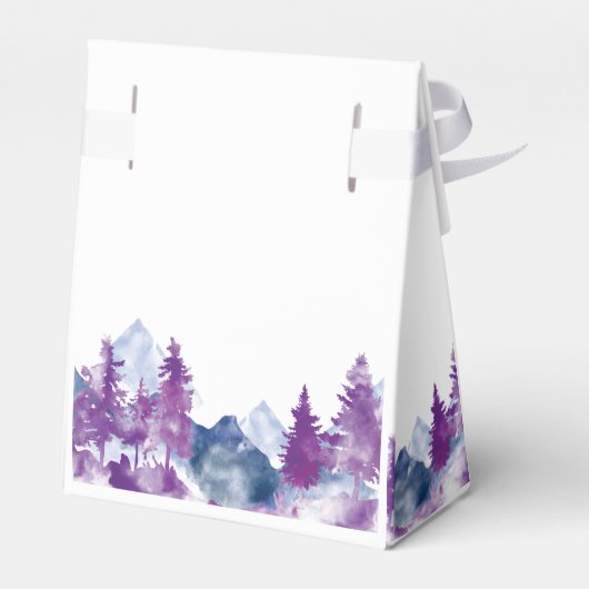 Mountain Waterverf Elegant Rustiek Mauve modern Bedankdoosjes (Achterkant)