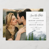 Mountain Waterverf Pine Two Foto Opslaan van de da Kaart (Voorkant / Achterkant)