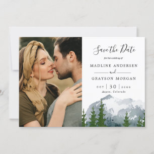 Mountain Waterverf Pine Two Foto Opslaan van de da Kaart