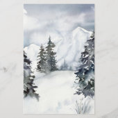 Mountain Waterverf Rustiek Bruiloft Menu (Achterkant)