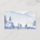 Mountain Waterverf rustieke blauwe bruiloft Informatiekaartje (Achterkant)