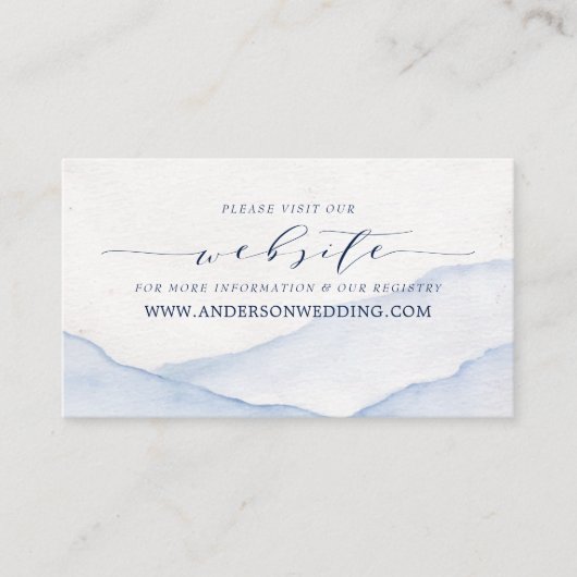Mountain Waterverf rustieke blauwe bruiloft Informatiekaartje (Voorkant)