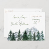 Mountain Waterverf Sla de datum op Aankondigingskaart (Voorkant / Achterkant)