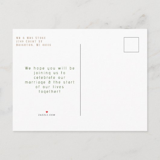 Mountain Waterverf Sla de datum op Aankondigingskaart (Achterkant)