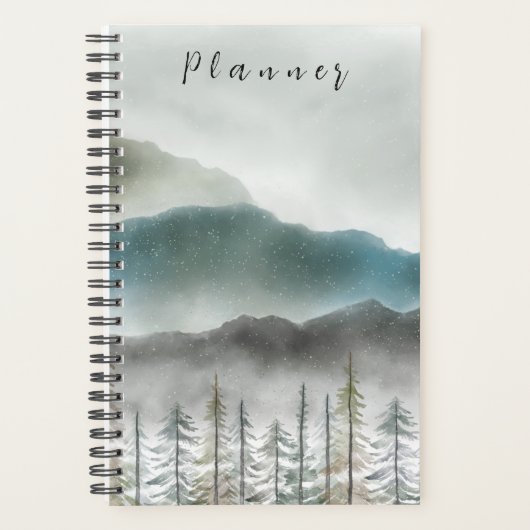 Mountain Waterverf Soft Hoesje Planner 5.5 x 8.5 (Voorkant)
