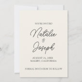 Mountain Waterverf Woodland Pine Trees Bruiloft Save The Date (Achterkant)