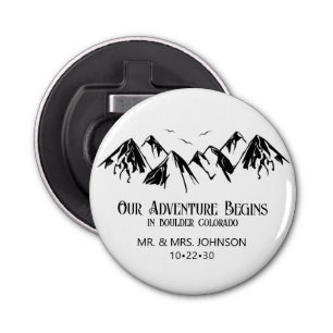 Mountain Wedding Button Flesopener
