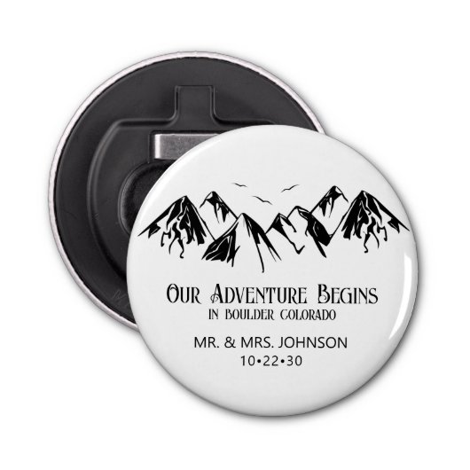 Mountain Wedding Button Flesopener (Voorkant)