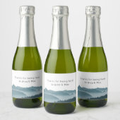 Mountain Wedding Custom Mini Wine Sparkling Wijnetiket (Flessen)