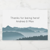 Mountain Wedding Custom Mini Wine Sparkling Wijnetiket (Enkel label)