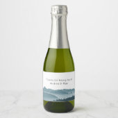 Mountain Wedding Custom Mini Wine Sparkling Wijnetiket (Voorkant)