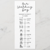 Mountain Wedding Day Timeline Flat Programma Programmakaart (Voorkant)
