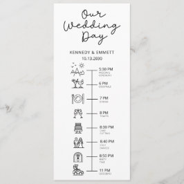 Mountain Wedding Day Timeline Flat Programma Programmakaart