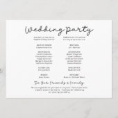 Mountain Wedding Day Timeline Program Programmakaart (Achterkant)