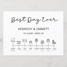 Mountain Wedding Day Timeline Program Programmakaart