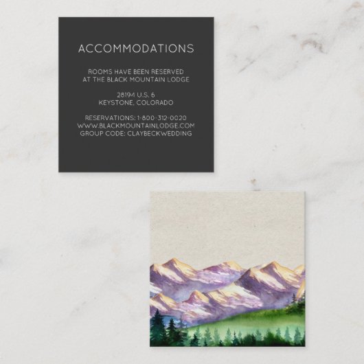 Mountain Wedding Hotel Accommodatie Kaarten (Voorkant / Achterkant)