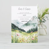 Mountain Wedding Invitation Kaart (Staand voorkant)