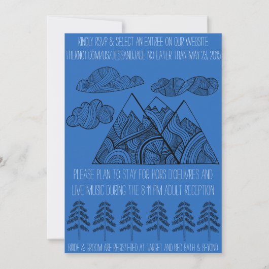 Mountain Wedding Invitation Kaart (Achterkant)