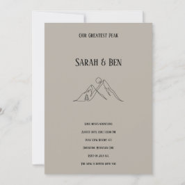 Mountain Wedding Invitation Line Art Adventure Kaart