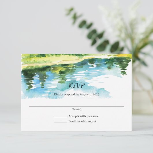 Mountain Wedding Invitation Response Kaart (Staand voorkant)