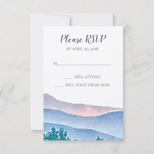 Mountain Wedding Invitation Suite - RSVP-kaart RSVP Kaartje (Voorkant)