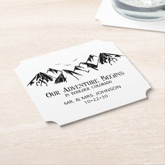 Mountain Wedding Kartonnen Onderzetters (Gekanteld)