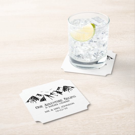Mountain Wedding Kartonnen Onderzetters (Insitu)