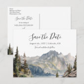 Mountain Wedding Lakeside Save the date briefkaart (Voorkant / Achterkant)