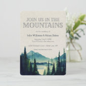 Mountain Wedding/Party Invitation Kaart (Staand voorkant)