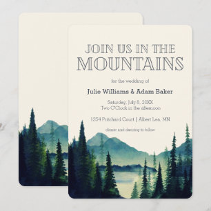 Mountain Wedding/Party Invitation Kaart