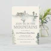 Mountain Wedding/Party Invitation Kaart (Staand voorkant)