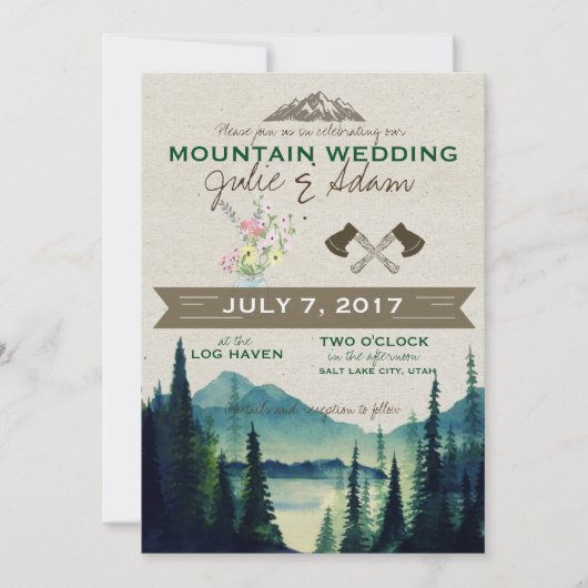 Mountain Wedding/Party Uitnodiging (Voorkant)