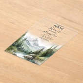Mountain Wedding Party Vrijgezellenfeest Acryl Uitnodigingen (Laagn)