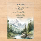 Mountain Wedding Party Vrijgezellenfeest Acryl Uitnodigingen (Voorkant)