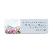 Mountain Wedding Pink Wildflower Meadow Dusty Blue Etiket (Voorkant)