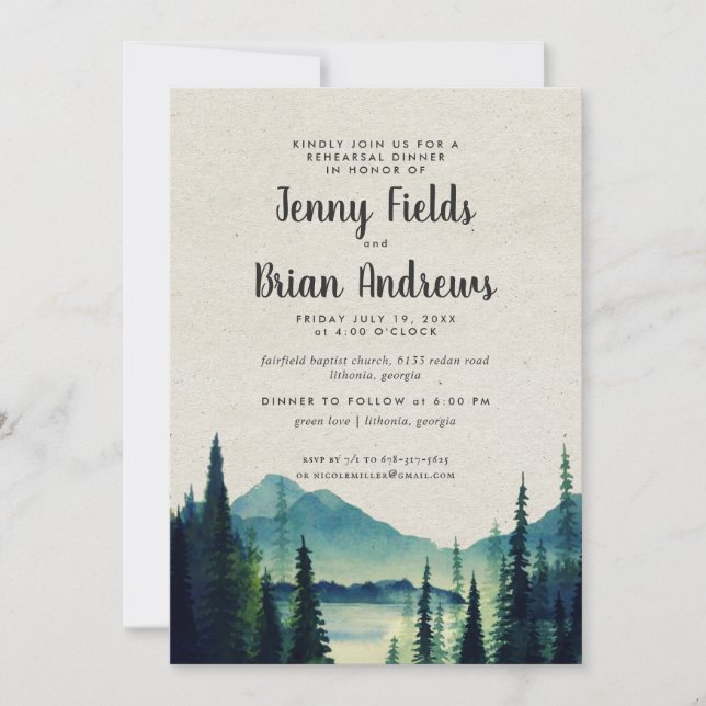 Mountain Wedding Rehearsal Dinner (Voorkant)