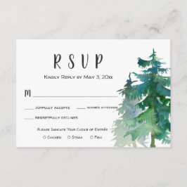 Mountain Wedding RSVP Kaart met Dinner Choice