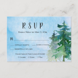 Mountain Wedding RSVP Kaart met Dinner Choice