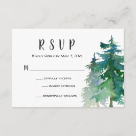 Mountain Wedding RSVP-Kaart met nummer bijwonen RSVP Kaartje