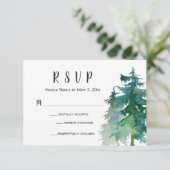 Mountain Wedding RSVP-Kaart met nummer bijwonen RSVP Kaartje (Staand voorkant)