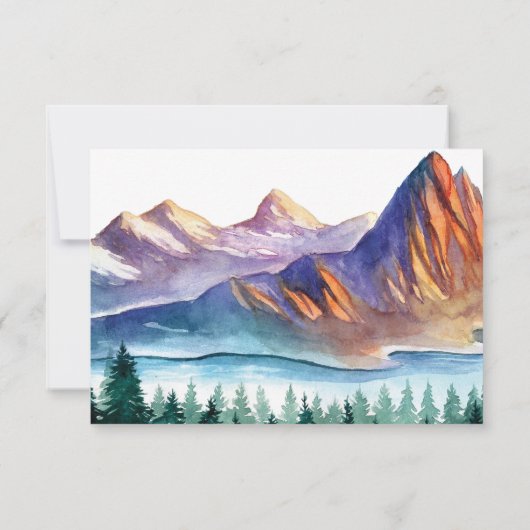 Mountain Wedding RSVP-Kaart met nummer bijwonen RSVP Kaartje (Achterkant)