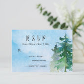 Mountain Wedding RSVP-Kaart met nummer bijwonen RSVP Kaartje (Staand voorkant)