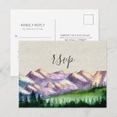 Mountain Wedding RSVP met Maaltijdkeuze Uitnodiging Briefkaart (Voorkant / Achterkant)